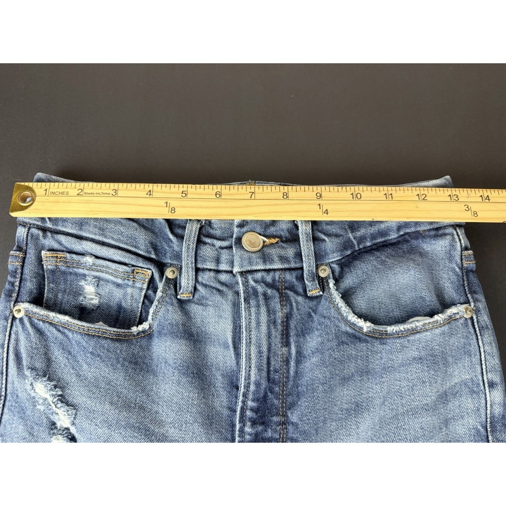 Good American Good Boy Jeans W Inseam Split Sz 2/26 Straight Leg High Rise 26x33 - Picture 6 of 9